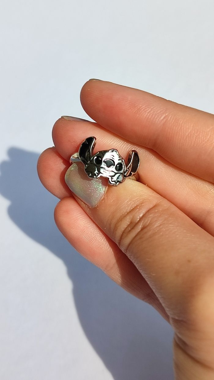 Bague stitch argenté acier inoxydable