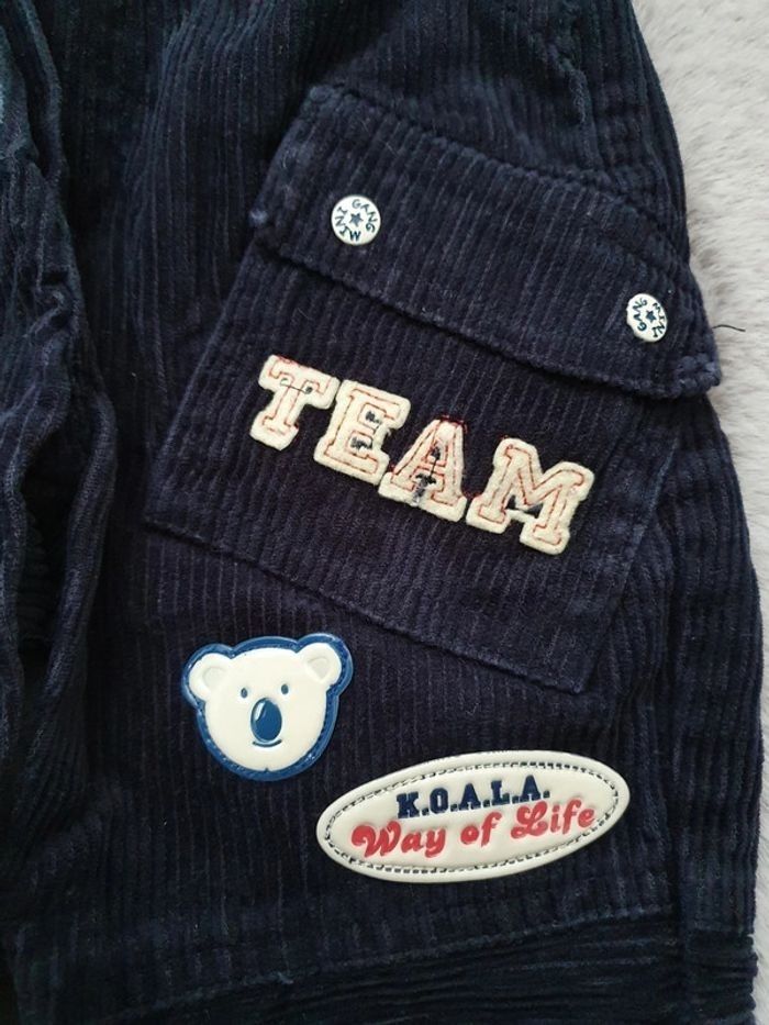 Pantalon en velours bleu marine Mini gang 12 mois - photo numéro 3