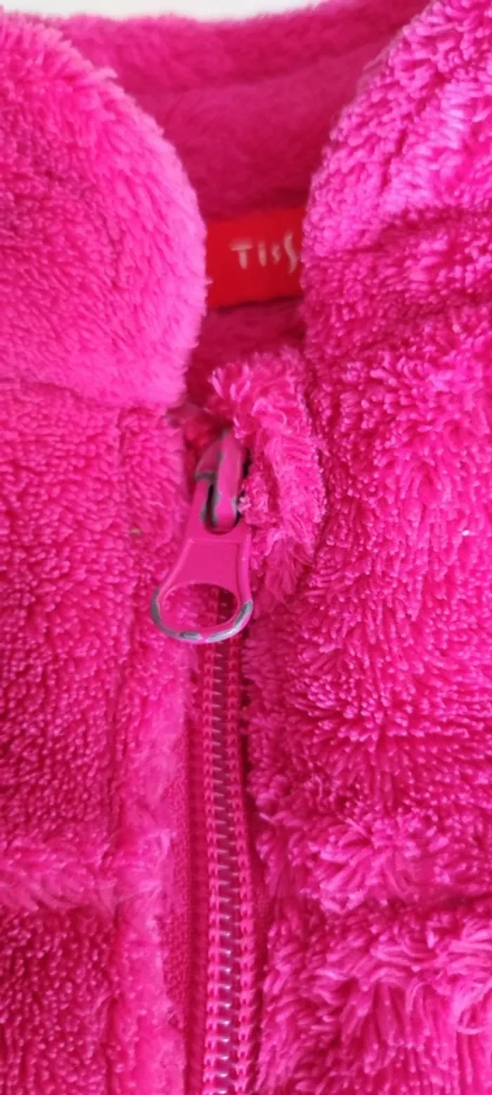 Veste gilet polaire doudou coeur bébé fille hiver - photo numéro 6