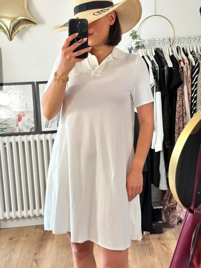 Robe polo Lacoste blanche taille 36 - photo numéro 3