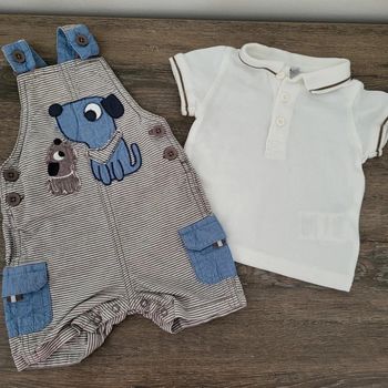 Salopette short et polo 6 mois