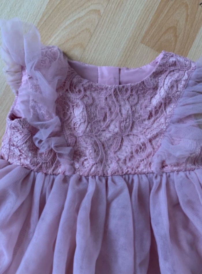 Jolie petite robe vieux rose 6/9 mois - photo numéro 2