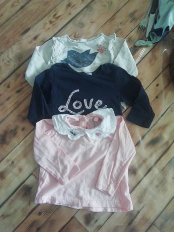 Lot tee-shirt ML 12 mois