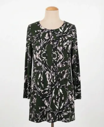 Robe courte imprimé végétal - Marque FRNCH Taille S (36) - Vert Forêt