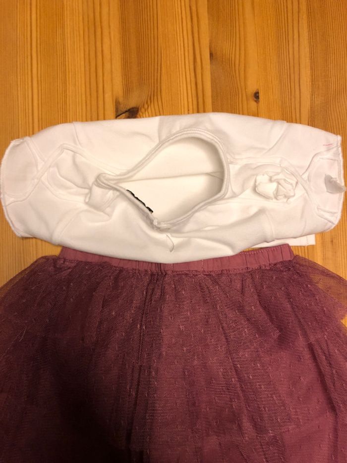 Ensemble jupe voile bordeaux tee shirt 18m - photo numéro 5