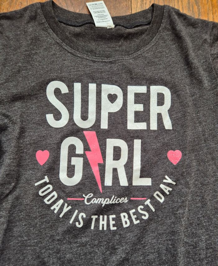 Tshirt manches longues fille complices gris imprimé taille 10ans - photo numéro 2