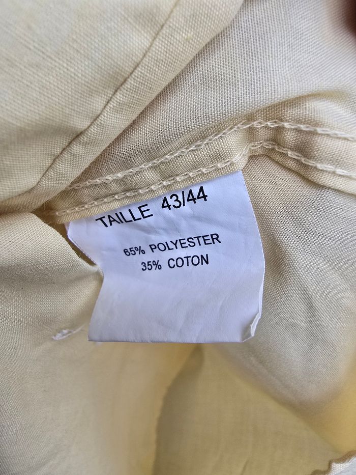 Chemise mixte jaune beurre 🍒vintage 80🍒taille jusqu'au 48 - photo numéro 7