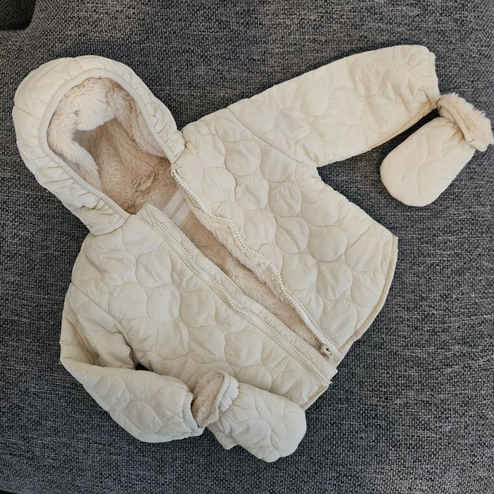 Manteau beige avec moufles 12-18mois