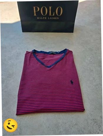 T-shirt Ralph Lauren L coupe col rond rouge Homme Men tee119