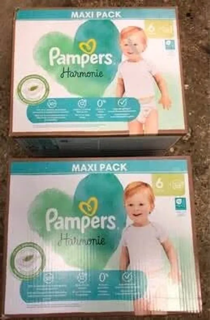 Lot de 116 couches Pampers harmonie taille 6 neufs ds emballage