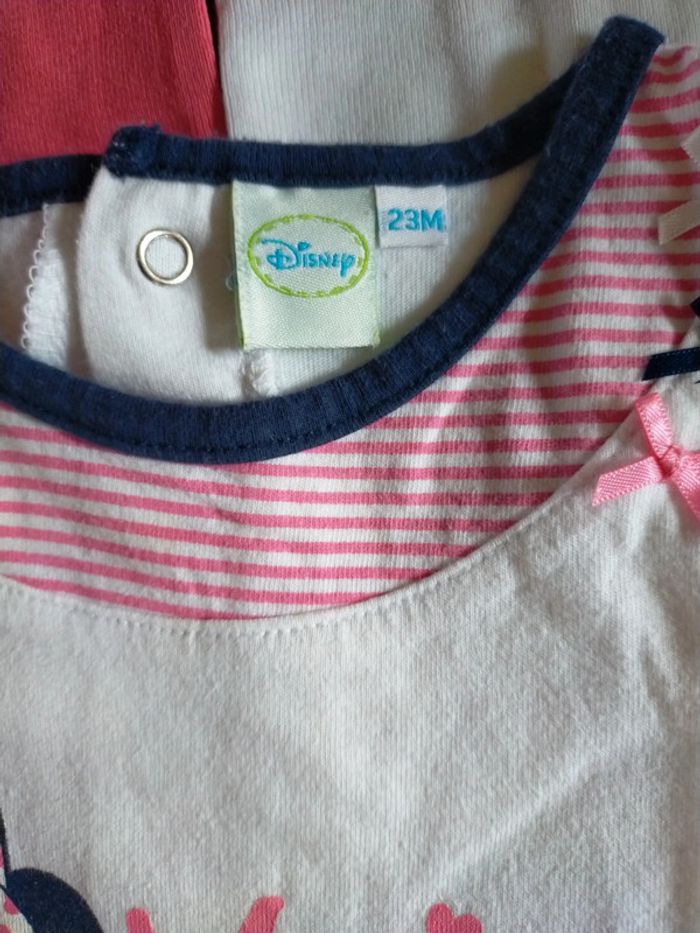 Lot 3 t-shirts rose et blanc 24 mois - photo numéro 2
