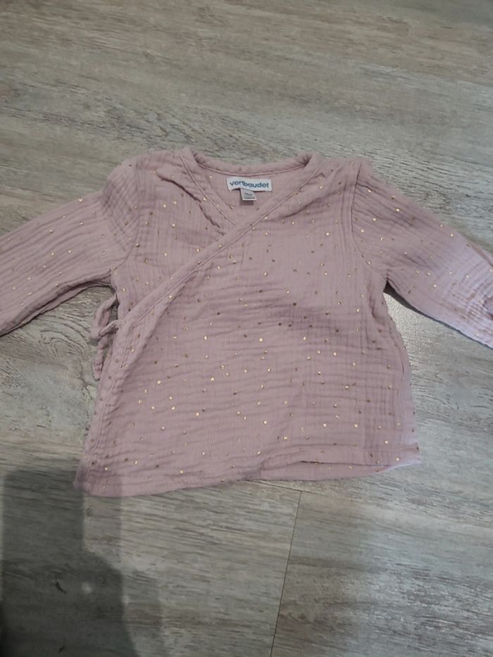 Haut cache coeur mauve et jean - photo numéro 2