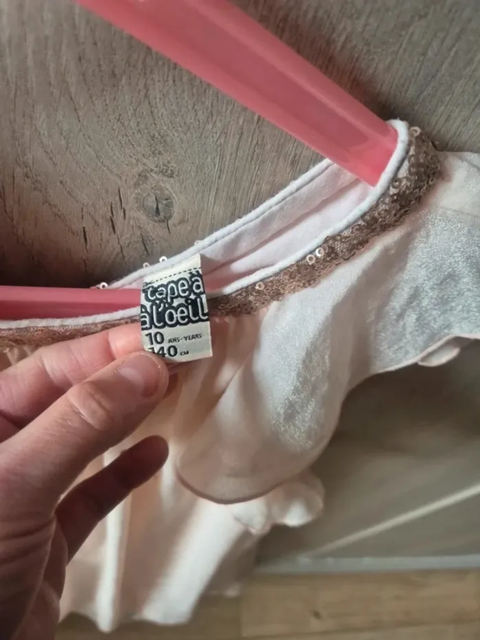 Robe pour événements tape à l'œil beige rosé 10 ans neuve jamais portée - photo numéro 6