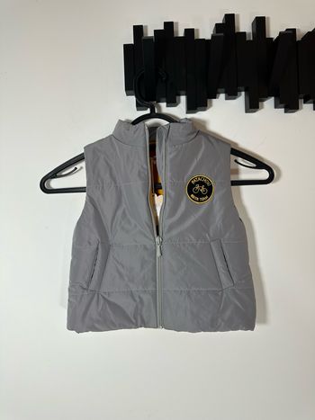 Veste doudoune sans manches Patachou garçon grise et jaune