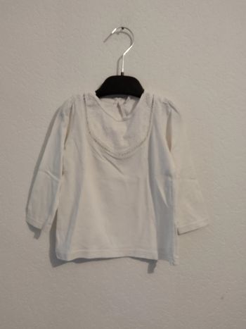 tee shirt uni blanc gemo fille 18 mois