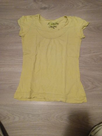 T-shirt uni femme vert taille 1 (S-36) en bon état