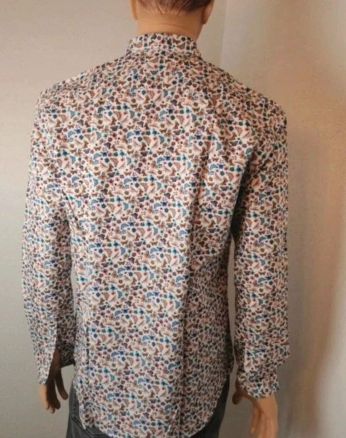 chemise lucas marque Maison Oscar taille L motif papillon marque française neuve avec étiquette - photo numéro 3