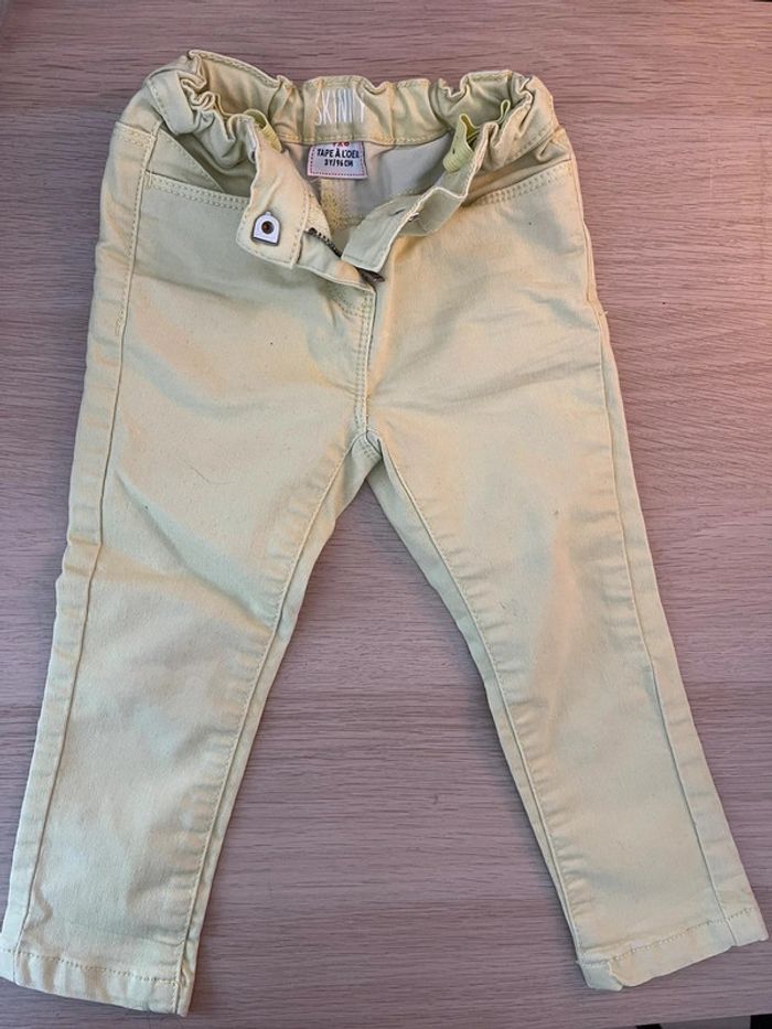 Pantalon slim fille 3 ans jaune