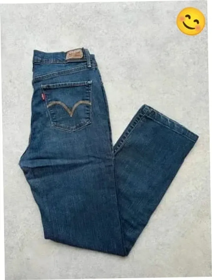 Jeans Levi's 512 W29 FR38 L32 coupe droite bleu marine Femme Women pan520b