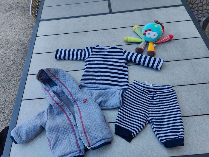 Ensemble 3 pièces orchestra garçon gris 3 mois - photo numéro 2