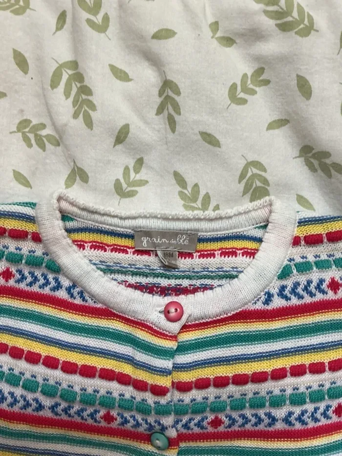 gilet rayé multicolore 18 mois grain de blé - photo numéro 6