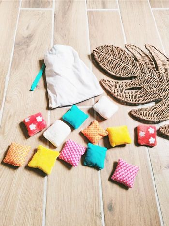 👋Jeu d'éveil sensoriel - Lot coussins sensoriels en tissu-peluche - marque Nature et découvertes