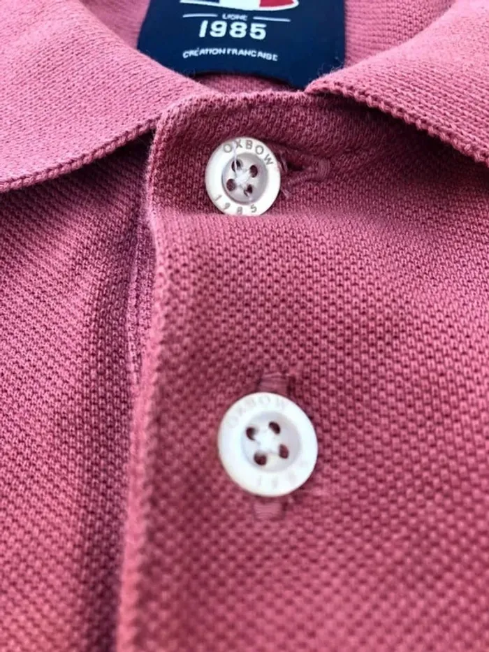 Polo Oxbow dark pink vintage Mens Size Small - photo numéro 5