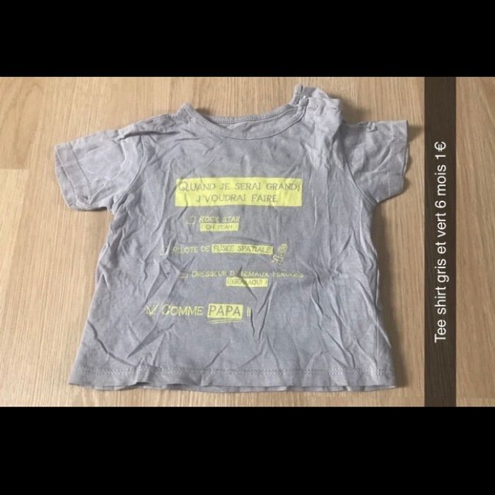 Tee shirt gris et vert