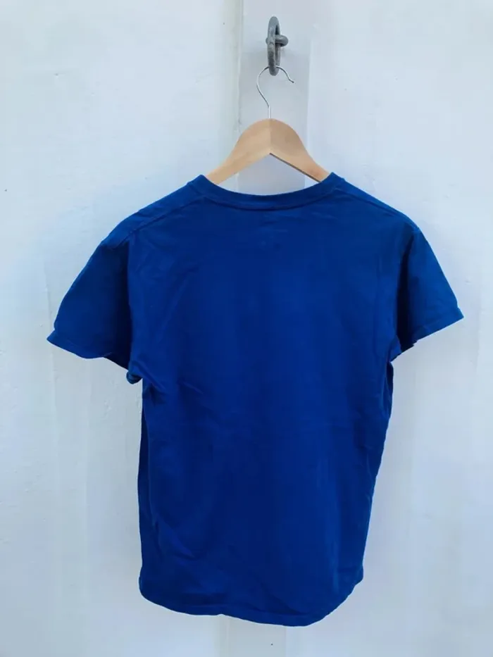 Majestic T-shirt blue Chicago Cubs baseball Raise the flag Champions US Mens S - photo numéro 4
