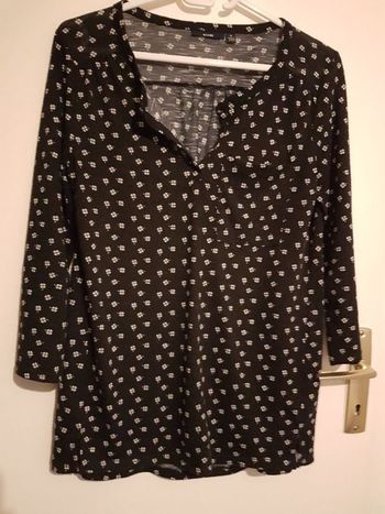 Haut marine et blanc manches 3/4