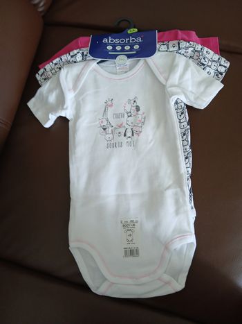 lot 3 bodies fille manches courtes absorba 86 cm 24 mois 