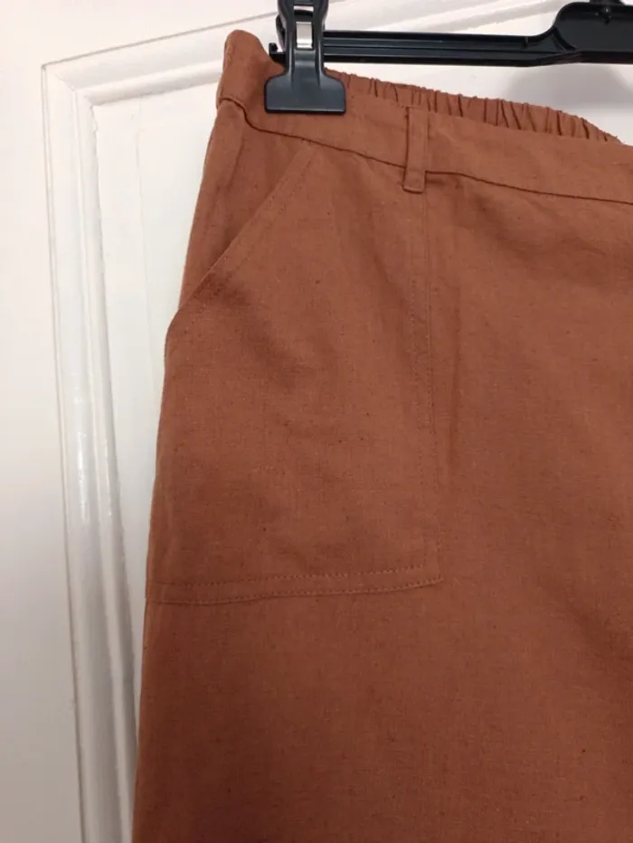 Pantalon jambes larges lin t.44/46 - photo numéro 2
