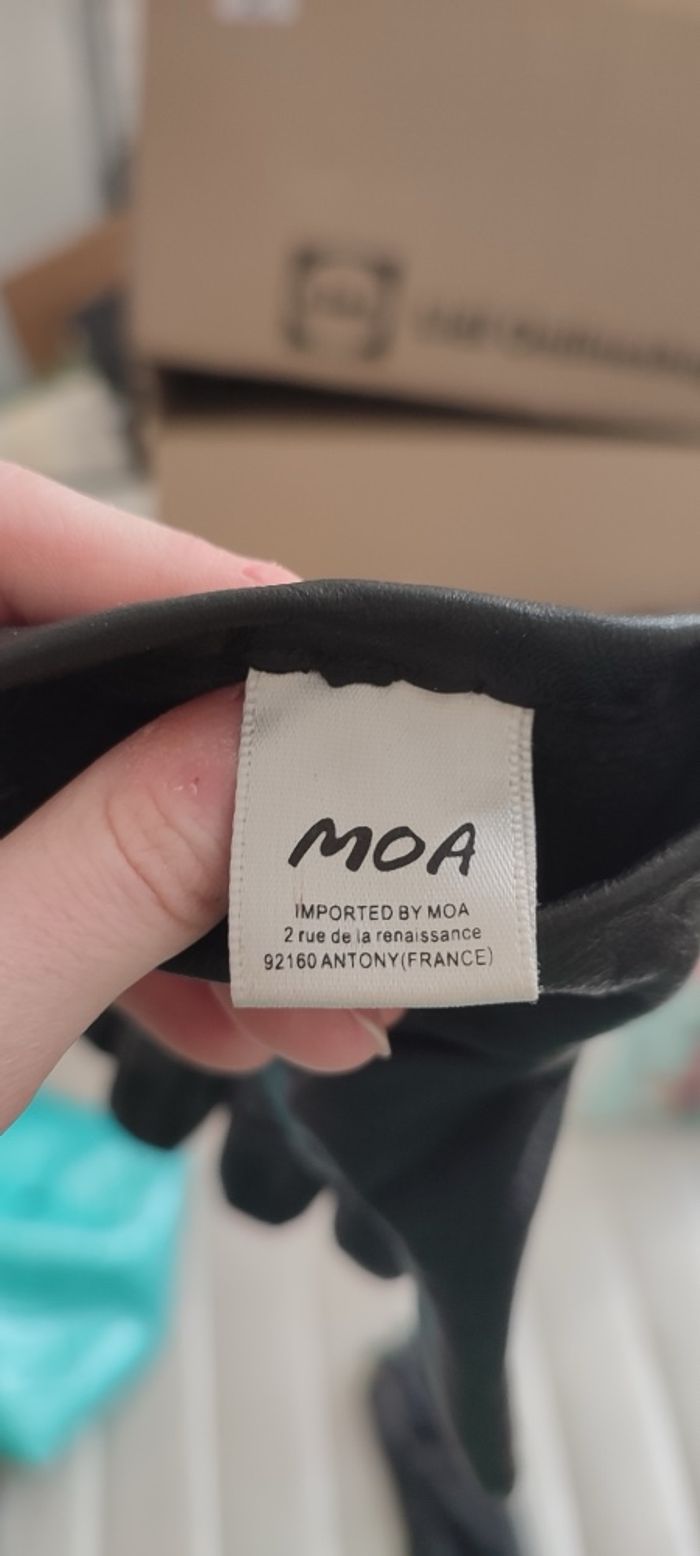 Gants en cuir noir avec mors Moa - Taille unique - photo numéro 3