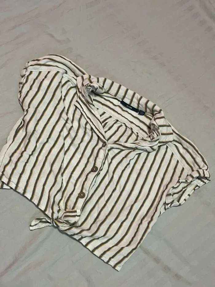 Chemise courte à rayures - photo numéro 2