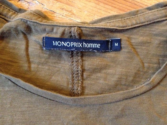 T shirt marron brun ✧ col rond ✧ manches courtes ✧ look masculin ✧ taille 38 ✧ monoprix - photo numéro 8