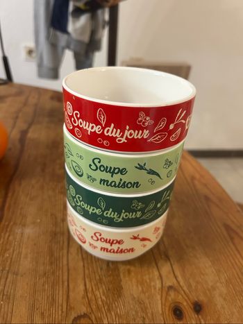 Lot de 4 petit bols pour la soupe