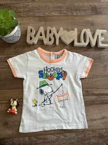 - Tee shirt Snoopy      - 12 mois  - Très bon état, petite tache sur l’écriture 