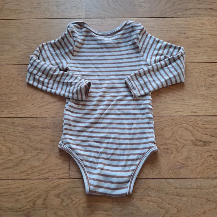 Lot de 5 bodies manches longues bébé emmanchure US - cappuccino - photo numéro 15