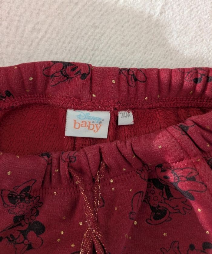 Pantalon jogging bordeaux Minnie Mouse - Disney Baby 24 mois - photo numéro 3
