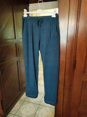 Pantalon droit jogging bleu 100% coton S/36