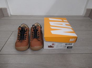 Chaussures premiers pas bébé garçon cuir à lacets et zip marron – NA Taille 23