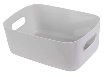 Panier de rangement gris avec poignées 31x11,5x21 cm 