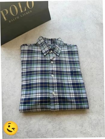 Chemise Ralph Lauren manche longue Taille L bleu Homme Men CHE53