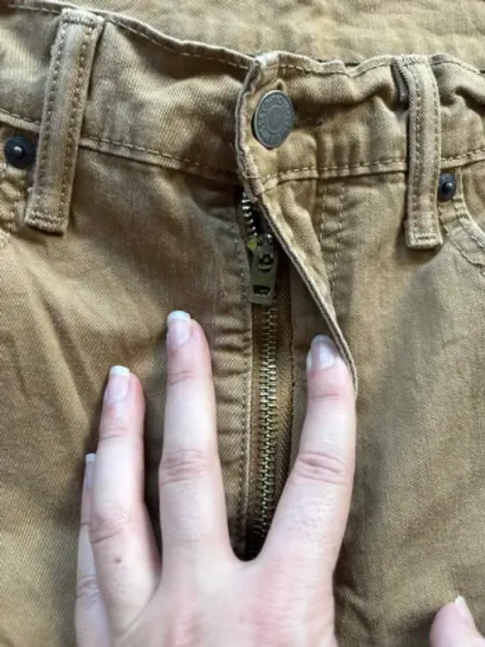 Jean pantalon Levi’s 502 beige camel homme L/44 W34 L30 Slim Tapered - photo numéro 7
