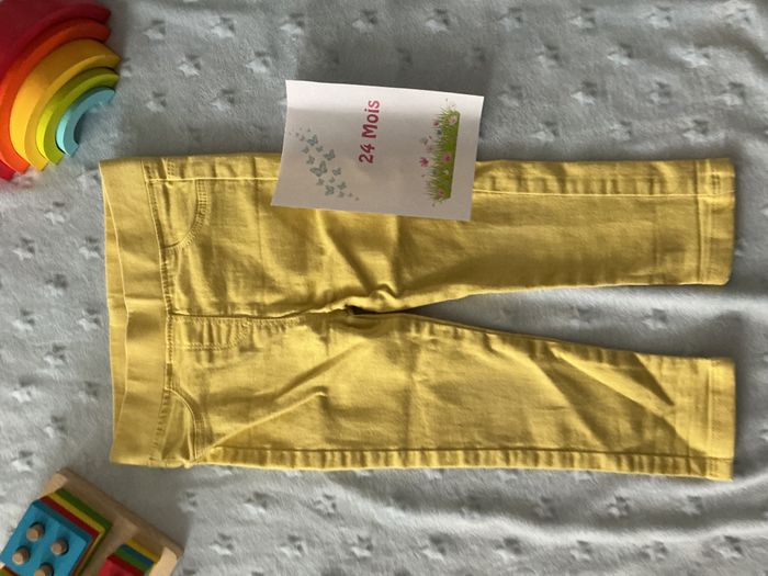 jean slim jaune taille élastique 24 mois boite à malices - photo numéro 3
