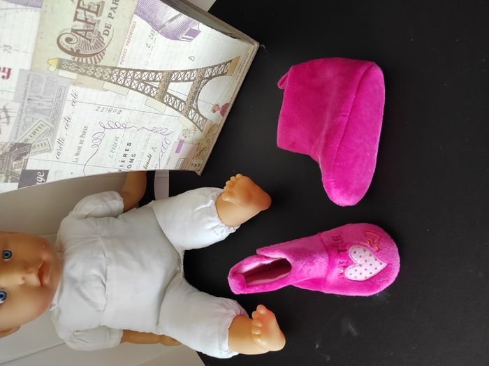 Petites bottes/chaussons bébé fille 12 mois – velours – jamais portées - photo numéro 3