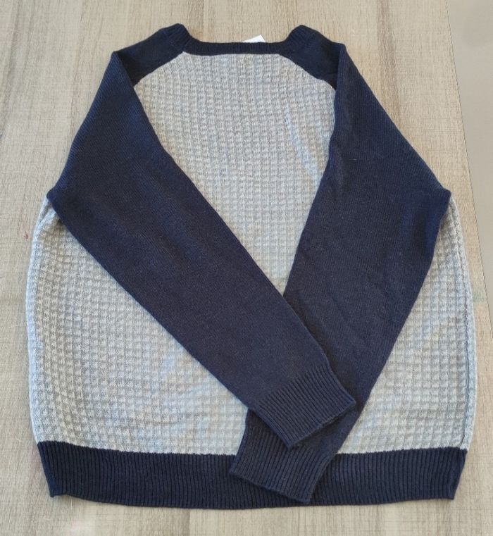 Pull homme U collection taille XXL|2XL pull gris et bleu marine - photo numéro 4