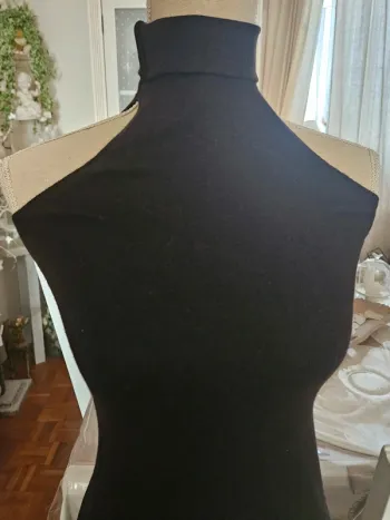 Robe longue noire lainage sans manches JF Lefon Taille M Neuve
