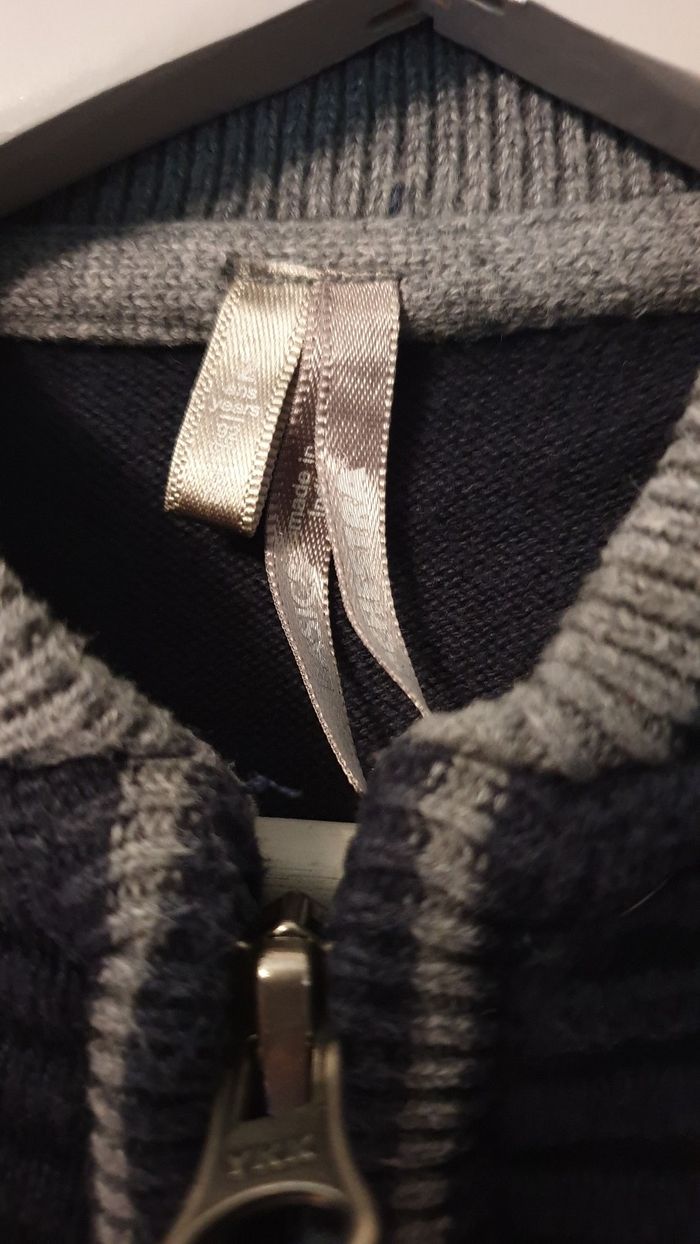 Veste bleu marine et gris taille 24mois marque orchestra - photo numéro 4