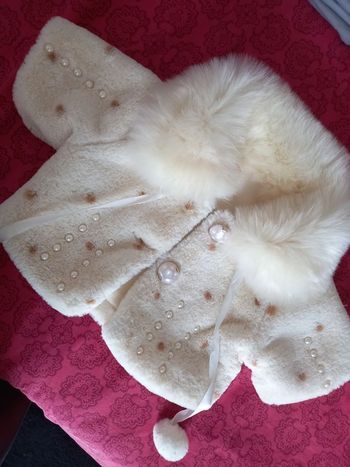 Manteau noel fetes ceremonie fausse fourrure